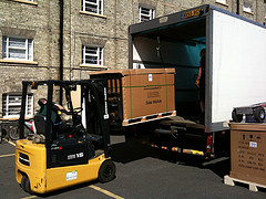 warehouse operator on forklift